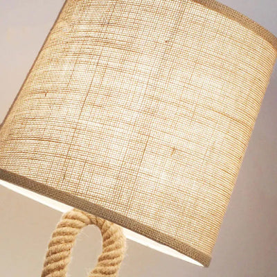 Lampe De Chevet Corde Et Bois
