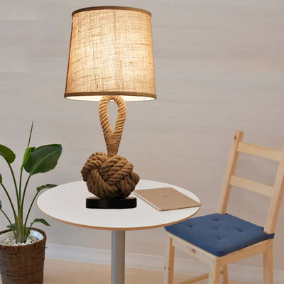 Lampe De Chevet Corde Et Bois
