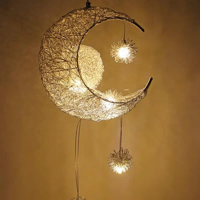 Lustre Suspension Lune Étoile