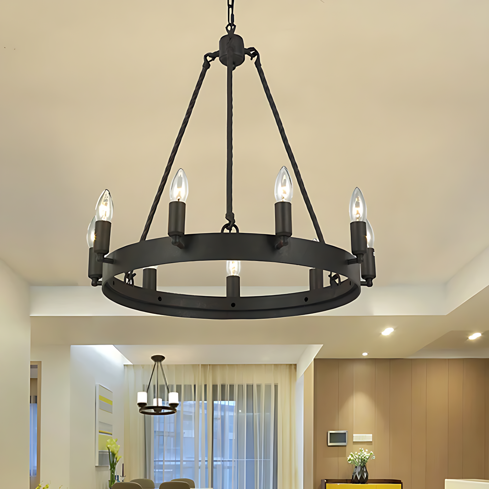 Lustre Suspension Metal Noir
