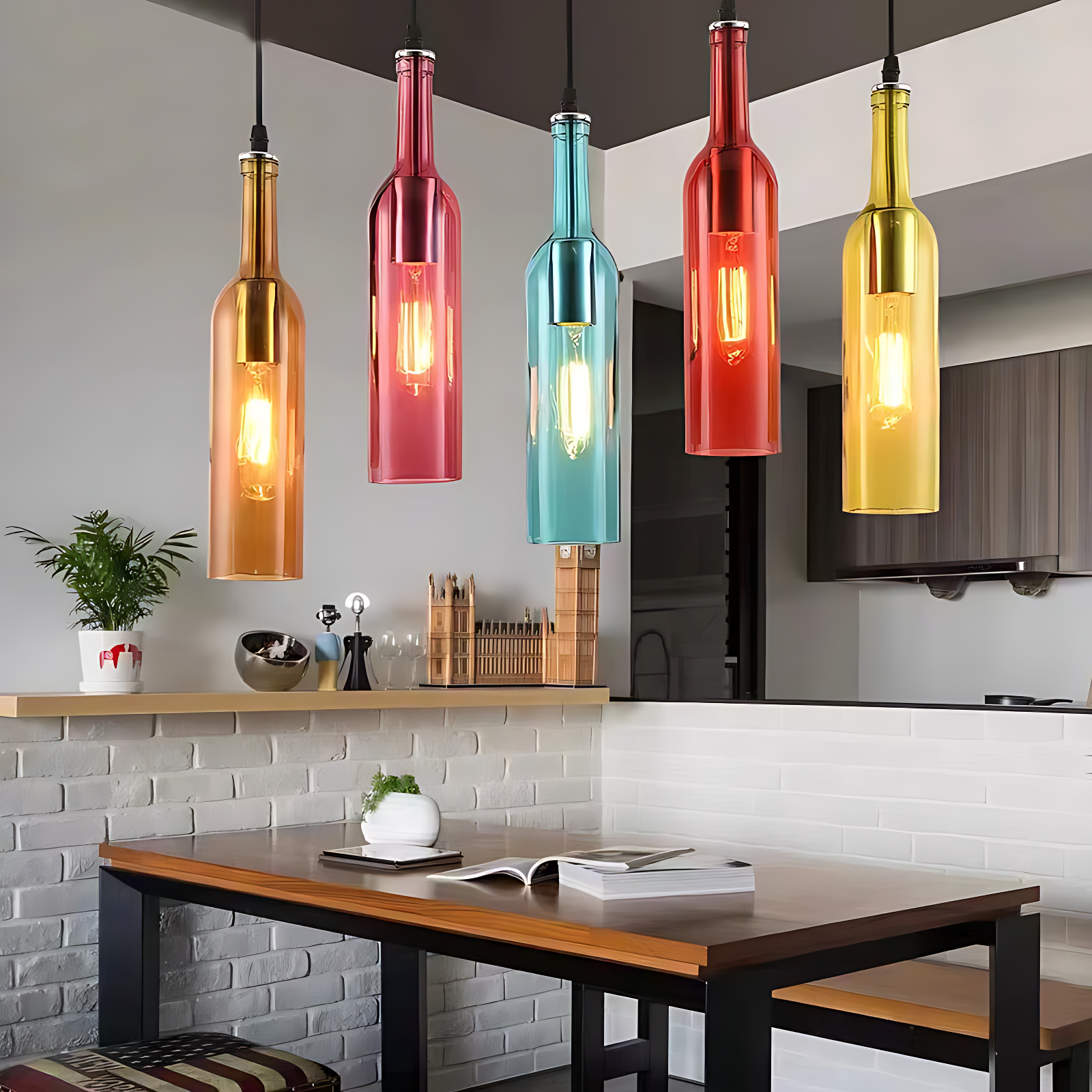 Lustre Bouteille En Verre