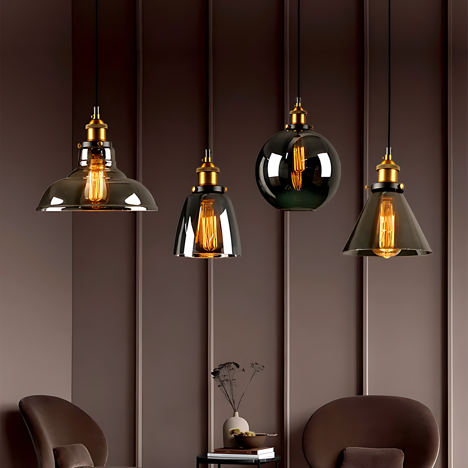 Lustre Cloche En Verre