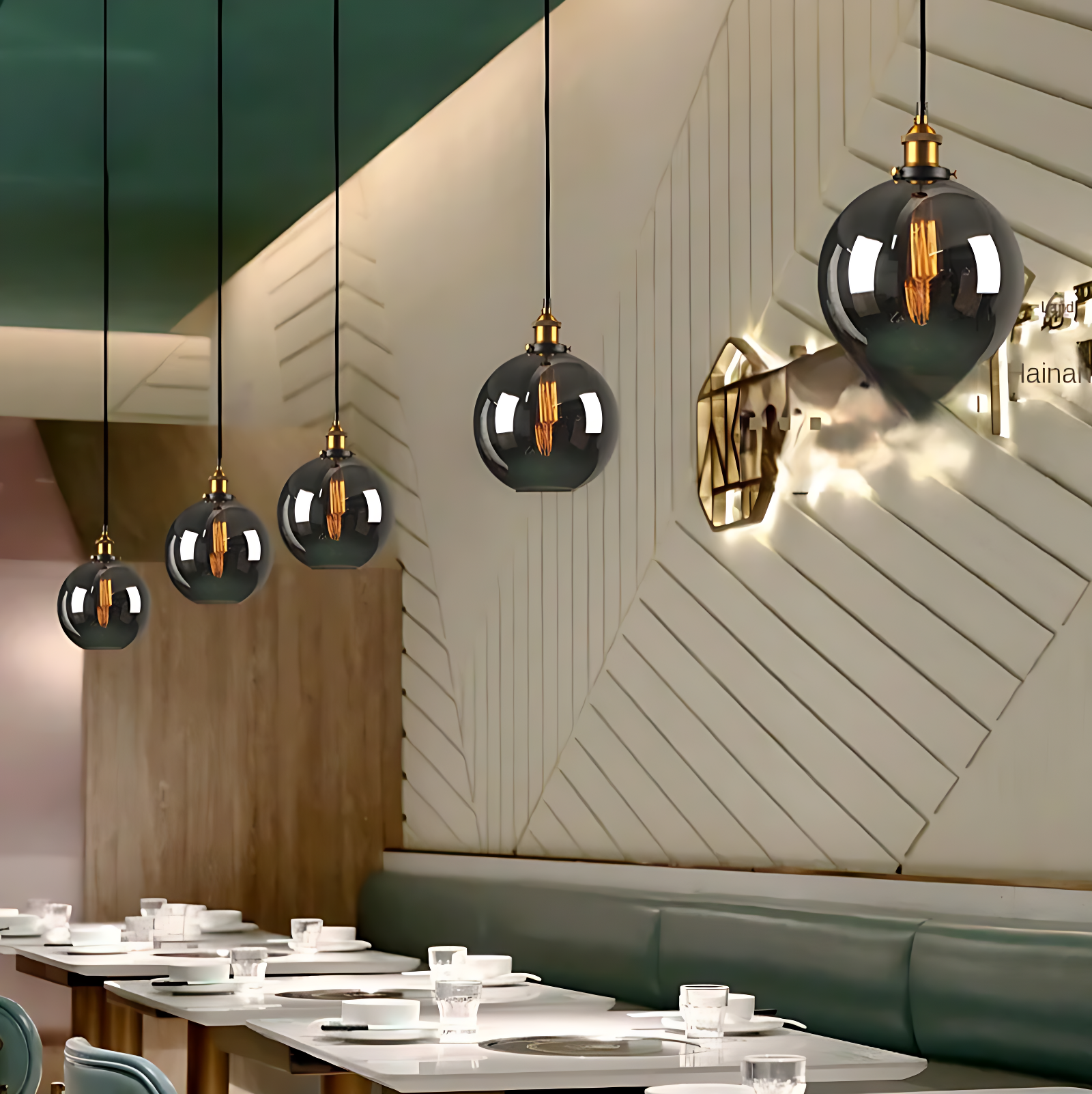 Lustre En Verre Rond