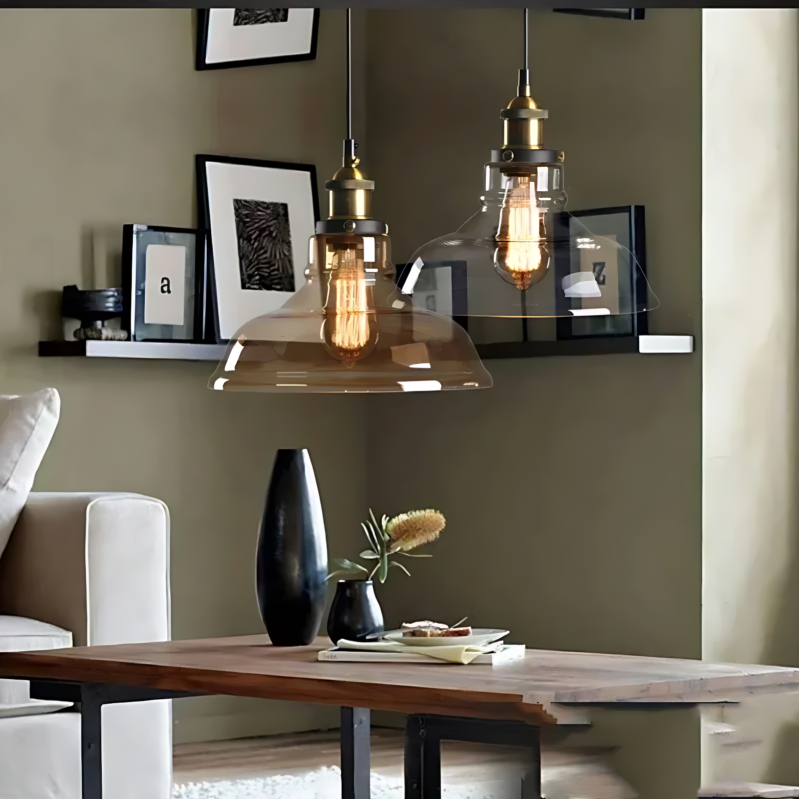 Lustre Industriel En Verre