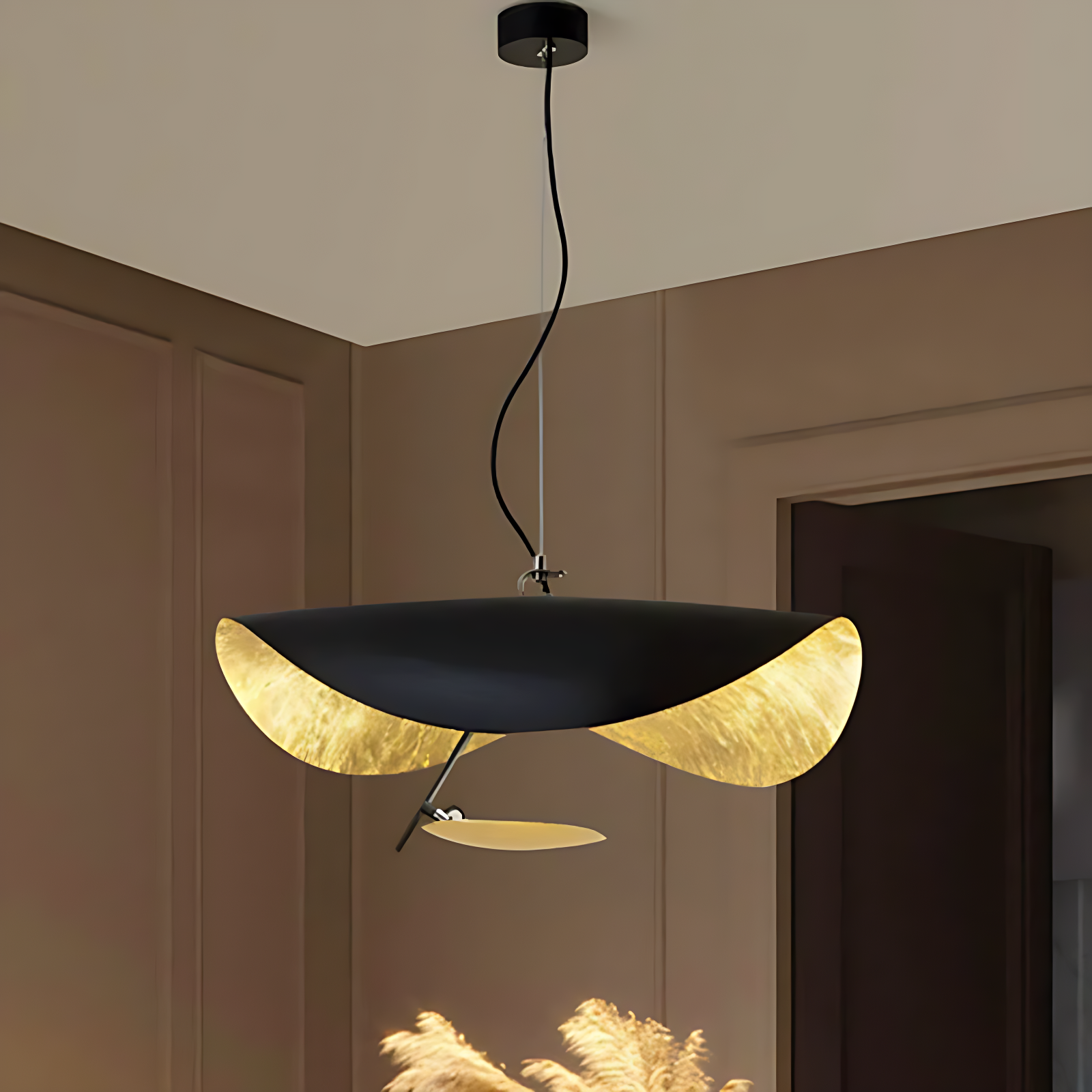 Lustre Noir Et Doré