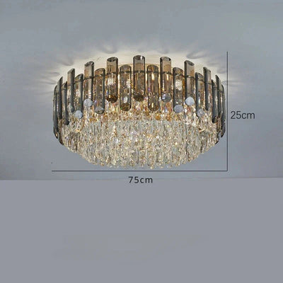 Lustre Doré Et Verre