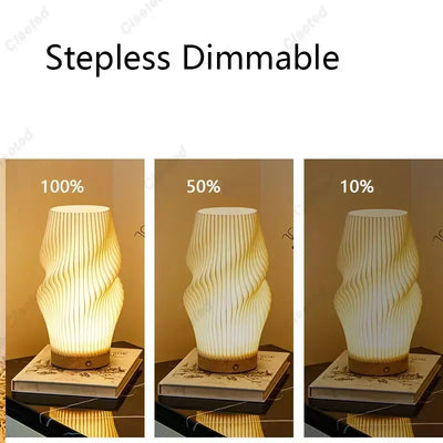 Lampe De Chevet Originale En Bois