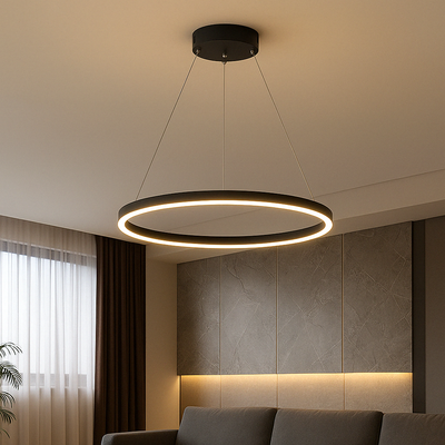 Lustre Noir Rond