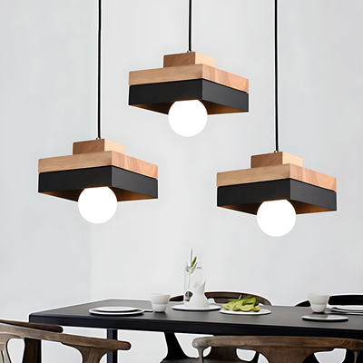 Lustre Bois Et Noir