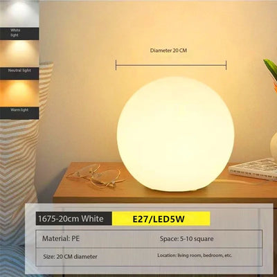 Lampe De Chevet Boule Blanche