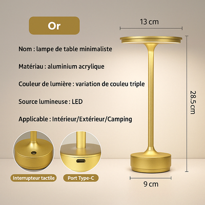 Lampe De Chevet Laiton Doré