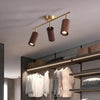 Lustre Bois Laiton
