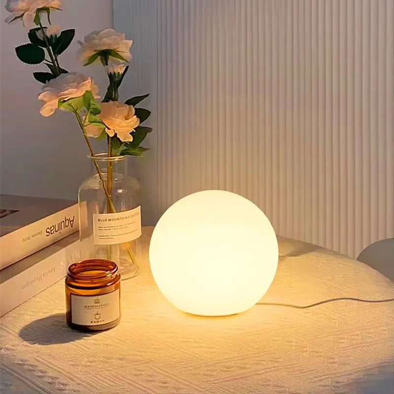 Lampe De Chevet Boule Blanche
