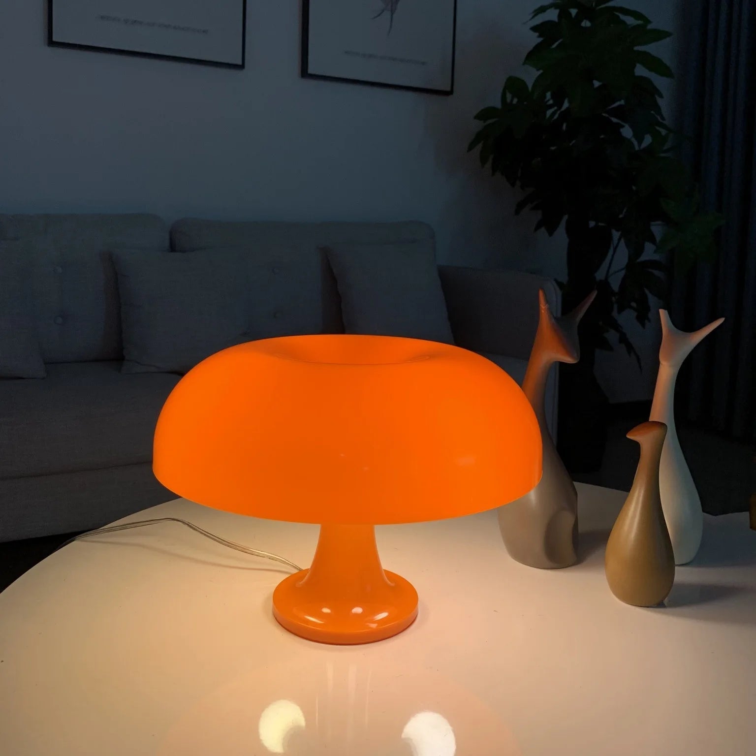 Lampe Orange Champignon