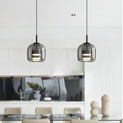 Lustre En Verre Noir