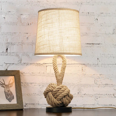 Lampe De Chevet Corde Et Bois