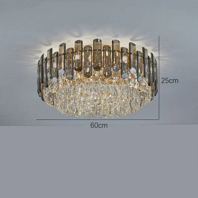Lustre Doré Et Verre