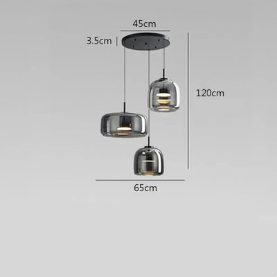 Lustre En Verre Noir