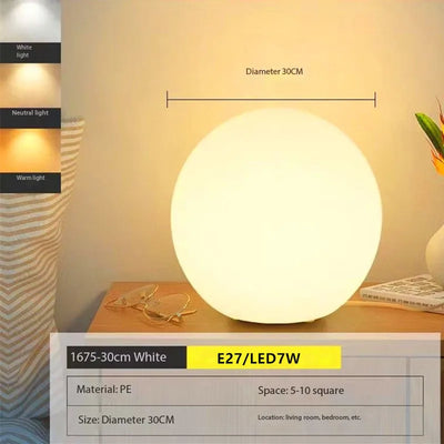 Lampe De Chevet Boule Blanche