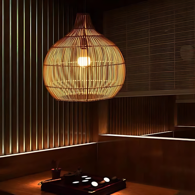 Lustre Panier Osier
