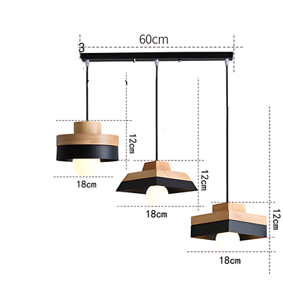 Lustre Bois Et Noir