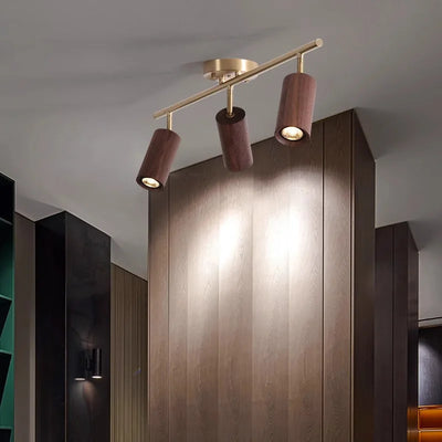 Lustre Bois Laiton