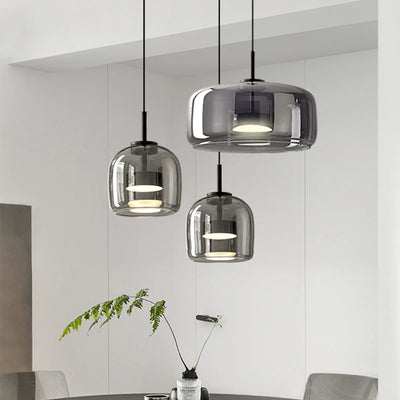 Lustre En Verre Noir