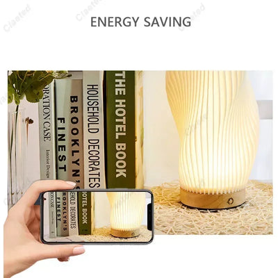 Lampe De Chevet Originale En Bois