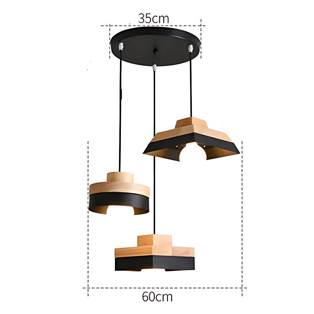 Lustre Bois Et Noir