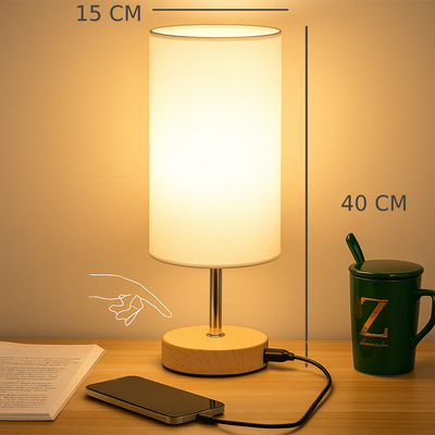 Lampe De Chevet Bois Tactile