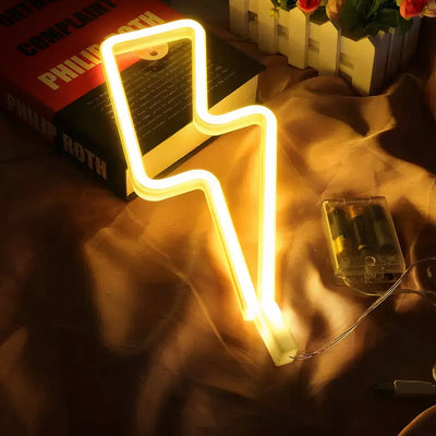 Applique néon LED en forme d’éclair