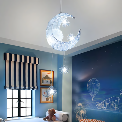 Lustre Suspension Lune Étoile