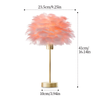 Lampe De Chevet Plume Rose
