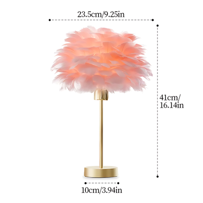 Lampe De Chevet Plume Rose