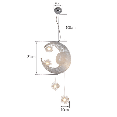 Lustre Suspension Lune Étoile