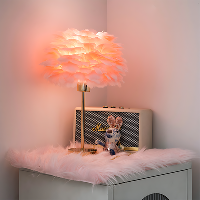 Lampe De Chevet Plume Rose